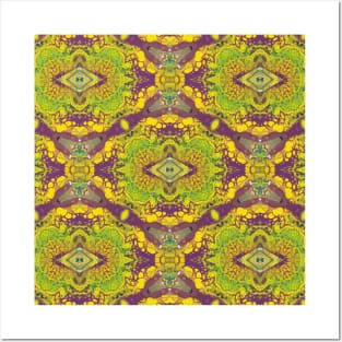 Detailed Green, Purple, Yellow Pattern - WelshDesigns004 Posters and Art